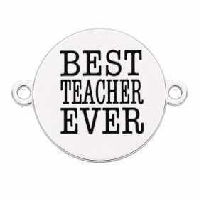 Bănuț de argint 925 gravat în relief Best Teacher Ever E2112