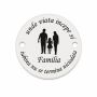 Bănuț argint 925 gravat familie cu fetiță, Ø 16,5 mm — cadou familie E0149
