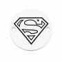 Medalion logo supererou din argint 925, gravură laser 12mm E1859