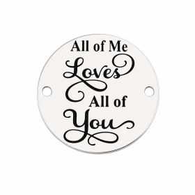 Bănuț "All Of Me Loves All Of You" argint 925, 16.5 mm E1217 GS