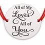 Brățară argint 925 All of Me Loves All of You, șnur reglabil — cadou B-E1217