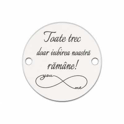 Bănuț "Iubirea Noastră Rămâne" infinit argint 925, 16.5 mm E1506 GS