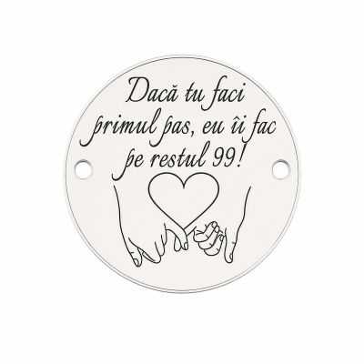 Bănuț "Primul Pas" mâini împreunate argint 925, 16.5 mm E1514 GS