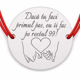 Brățară argint 925 Primul Pas, șnur reglabil — cadou romantic B-E1514