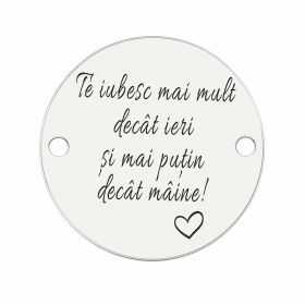 Bănuț "Te Iubesc Mai Mult..." argint 925, 16.5 mm E1557 GS