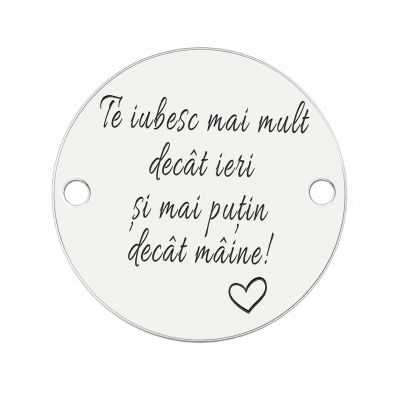 Bănuț "Te Iubesc Mai Mult..." argint 925, 16.5 mm E1557 GS