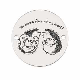 Bănuț "Piece Of My Heart" arici puzzle argint 925, 16.5 mm E1558 GS