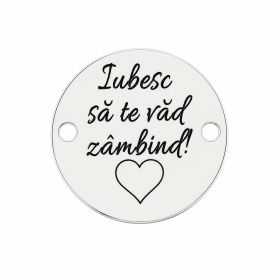 Bănuț "Iubesc Să Te Văd Zâmbind" argint 925, 16.5 mm E1627 GS
