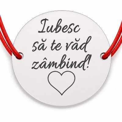 Brățară argint 925 cu mesaj Iubesc să te văd zâmbind — cadou B-E1627