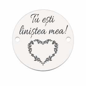 Bănuț "Tu Ești Liniștea Mea" cunună inimă argint 925, 16.5 mm E1749 GS