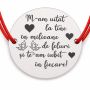 Brățară argint 925 cu mesajul M-am uitat la tine, șnur reglabil — cadou B-E1801