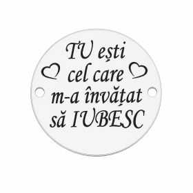 Bănuț "Tu Ești Cel Care M-a Învățat Să Iubesc" argint 925, 16.5 mm E1803 GS