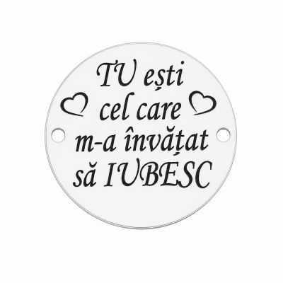 Bănuț "Tu Ești Cel Care M-a Învățat Să Iubesc" argint 925, 16.5 mm E1803 GS