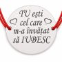 Brățară argint 925 cu mesajul Tu ești cel care, șnur reglabil — cadou B-E1803