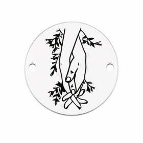 Bănuț "Holding Hands" mâini împreunate argint 925, 16.5 mm E1804 GS