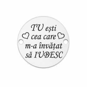 Bănuț "Tu Ești Cea Care M-a Învățat Să Iubesc" argint 925, 16.5 mm E1809 GS