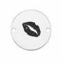 Bănuț "Kiss" amprentă buze argint 925, 12 mm E1838 G