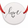 Brățară argint 925 cu Love caligrafic, șnur reglabil — cadou B-E1845
