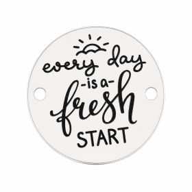 Bănuț argint 925 gravat cu mesajul „Every Day is a Fresh Start” și un răsărit, Ø 16,5 mm — E0403