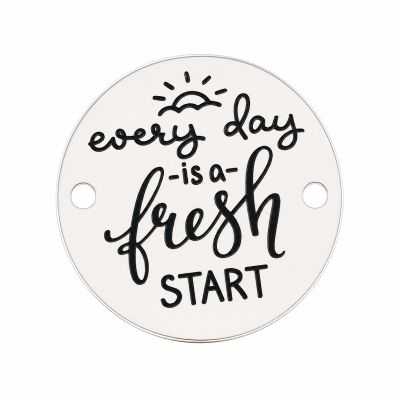 Bănuț argint 925 gravat cu mesajul „Every Day is a Fresh Start” și un răsărit, Ø 16,5 mm — E0403