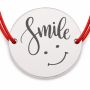Brățară argint 925 cu mesajul Smile, șnur reglabil — cadou B-E0410