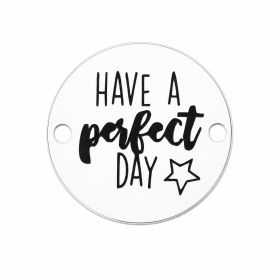 Bănuț argint 925 gravat cu mesajul „Have a Perfect Day” și o stea, Ø 16,5 mm — E0385