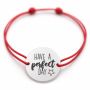 Brățară argint 925 cu mesajul Have a Perfect Day, șnur reglabil — cadou B-E0385