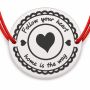 Brățară argint 925 cu bănuț Follow Your Heart și inimă, șnur reglabil — mesaj romantic B-E0405