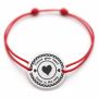 Brățară argint 925 cu bănuț Follow Your Heart și inimă, șnur reglabil — mesaj romantic B-E0405