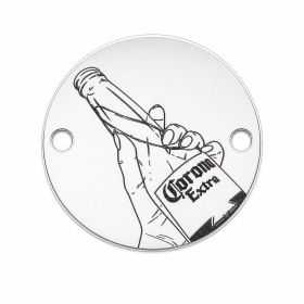 Element brățară bănuț bere Corona din argint 925, gravură laser 16.5 mm E0833