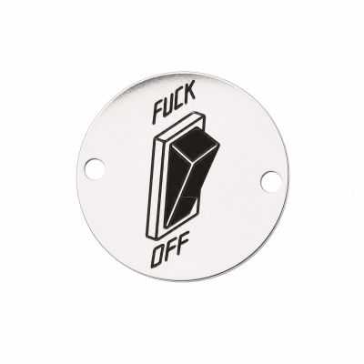 Element brățară bănuț întrerupător F... Off din argint 925, gravură laser 16.5 mm E0830