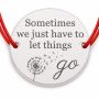 Brățară argint 925 cu bănuț păpădie Let Things Go, șnur reglabil — cadou motivațional B-E1015