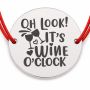 Brățară argint 925 cu bănuț Wine O’Clock și pahare, șnur reglabil — iubitoare de vin B-E1267