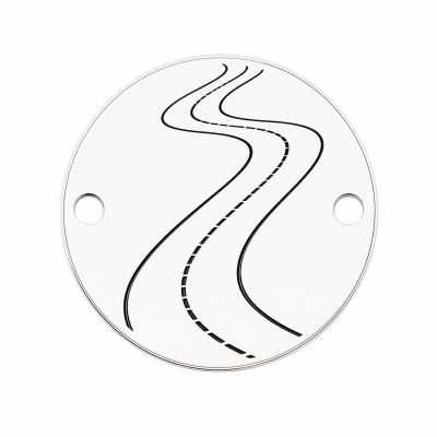 Element brățară bănuț drum șerpuit din argint 925, gravură laser, rotund 16.5 mm E0865