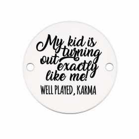 Pandantiv Medalion Argint 925 „Well Played, Karma” – Gravat 16.5mm E1265