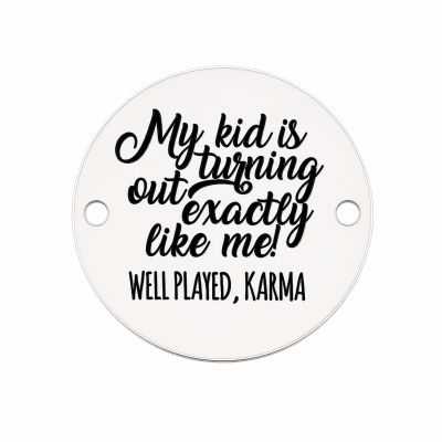 Pandantiv Medalion Argint 925 „Well Played, Karma” – Gravat 16.5mm E1265