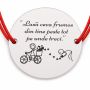 Brățară argint 925 cu bănuț Lasă ceva frumos, șnur reglabil — cadou inspirațional B-E1516
