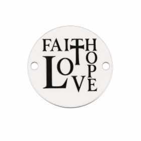 Element brățară Faith Love Hope din argint 925, credință iubire speranță gravat 16.5 mm E1572