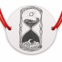 Brățară argint 925 cu bănuț clepsidră zi și noapte, șnur reglabil — cadou simbolic B-E1745