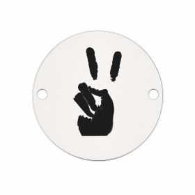 Element brățară semnul păcii din argint 925, mână peace fotogravată 16.5 mm E1750