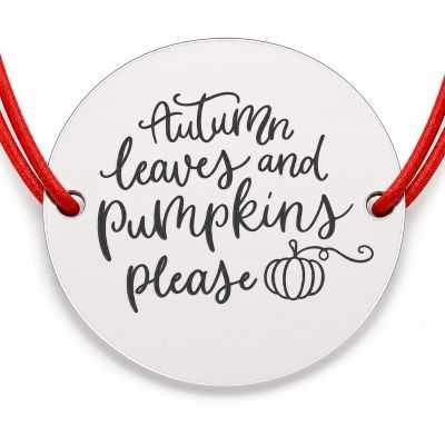 Brățară argint 925 cu bănuț Autumn leaves and pumpkins please, șnur reglabil B-E1758