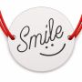 Brățară argint 925 cu bănuț Smile, șnur reglabil — cadou vesel B-E1846