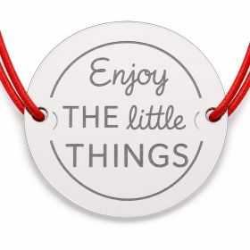 Brățară argint 925 cu mesaj Enjoy the Little Things, șnur reglabil — cadou B-E0417