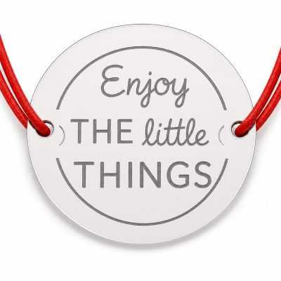Brățară argint 925 cu mesaj Enjoy the Little Things, șnur reglabil — cadou B-E0417