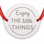 Brățară argint 925 cu mesaj Enjoy the Little Things, șnur reglabil — cadou B-E0417