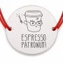 Brățară argint 925 Espresso Patronum, șnur reglabil — cadou amuzant B-E0919