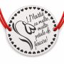 Brățară argint 925 cu ghiocel și mesaj 1 Martie, șnur reglabil — mărțișor B-E2089