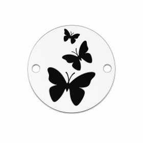 Medalion fluturași din argint 925, 12 mm E1842 G