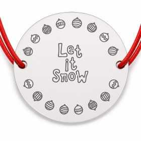 Brățară argint 925 Let it Snow cu globuri, șnur reglabil — cadou B-E0992