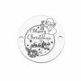 Element brățară Merry Christmas glob cu zăpadă din argint 925, tăbliță rotundă cu înger 16.5 mm E0990